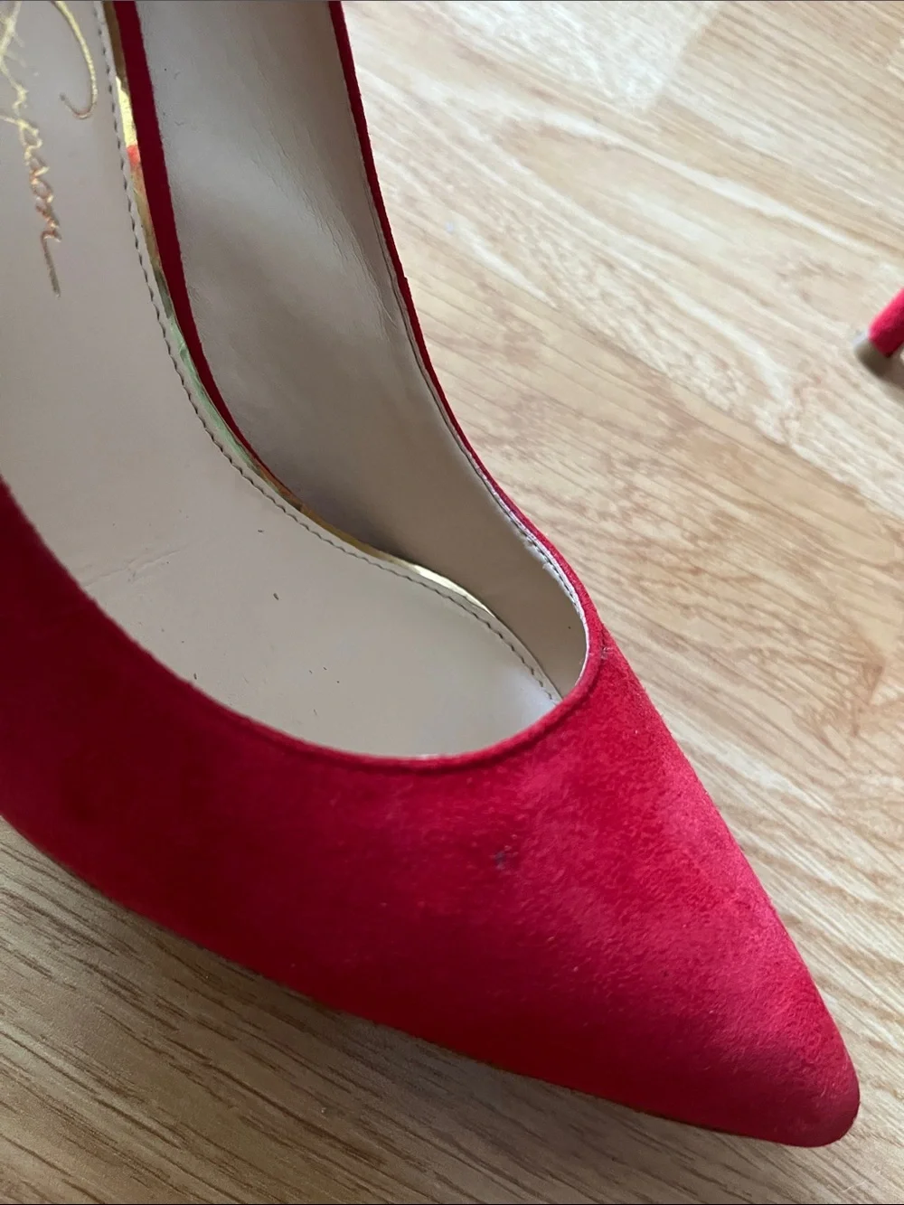 Jessica Simpson Red Suede Pointed-Toe Stiletto Pumps